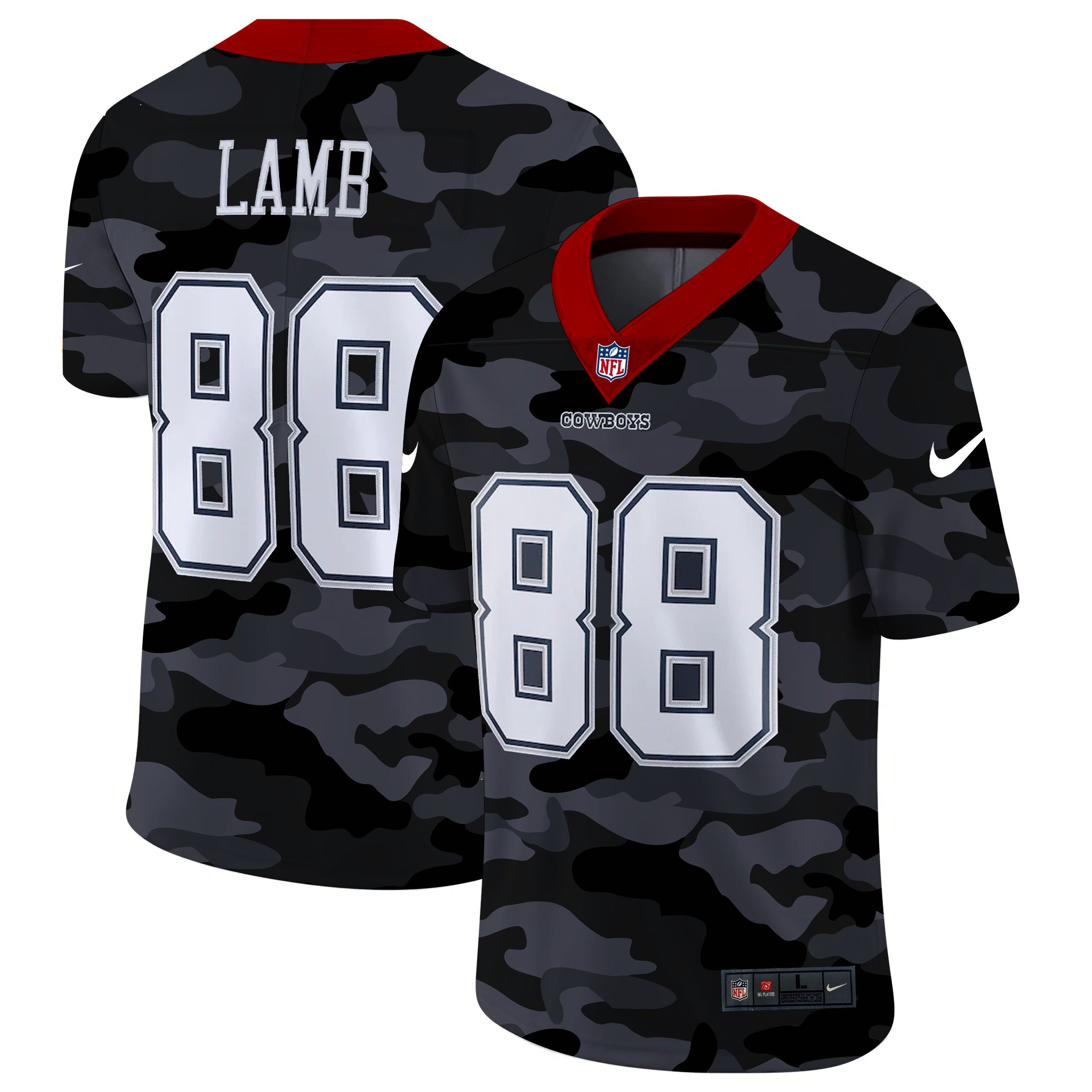 Men Dallas cowboys #88 Lamb 2020 Nike Camo Salute to Service Limited NFL Jerseys